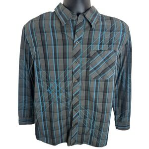 Tony Hawk Plaid Long Sleeve Button Up Shirt Men's Size Medium